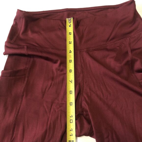 Fabletics Women's High Waisted Side Pockets 7/8 Leggings Wine Red Size Large NWT - Picture 5 of 13